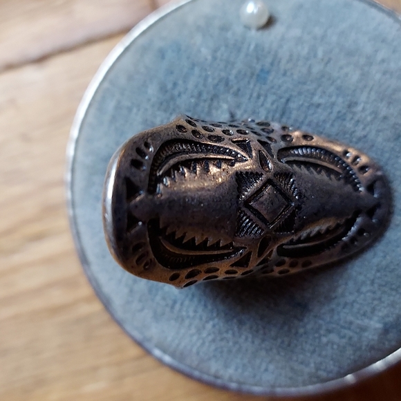 Vintage Large Long Silver Statement Ring - Picture 10 of 11